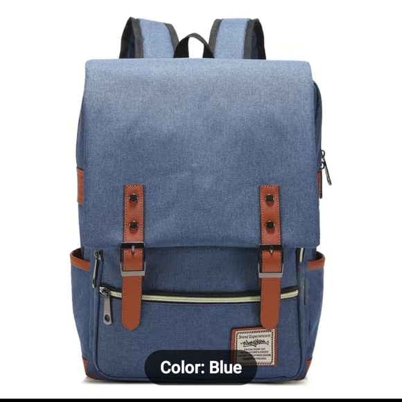 ningken Bags Vintage Blue Canvas Flap Backpack New Poshmark